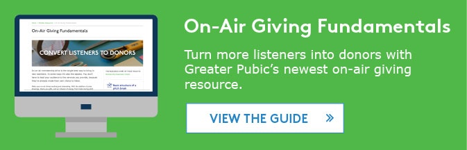 View the on-air giving fundamentals guide >>>